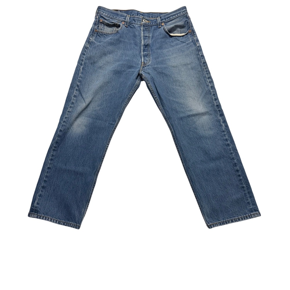 Levi's 501 Original Fit Jeans Mens 36x30 Medium Wash Blue Straight Leg Denim